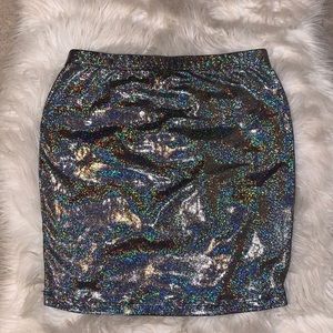 Holographic mini skirt